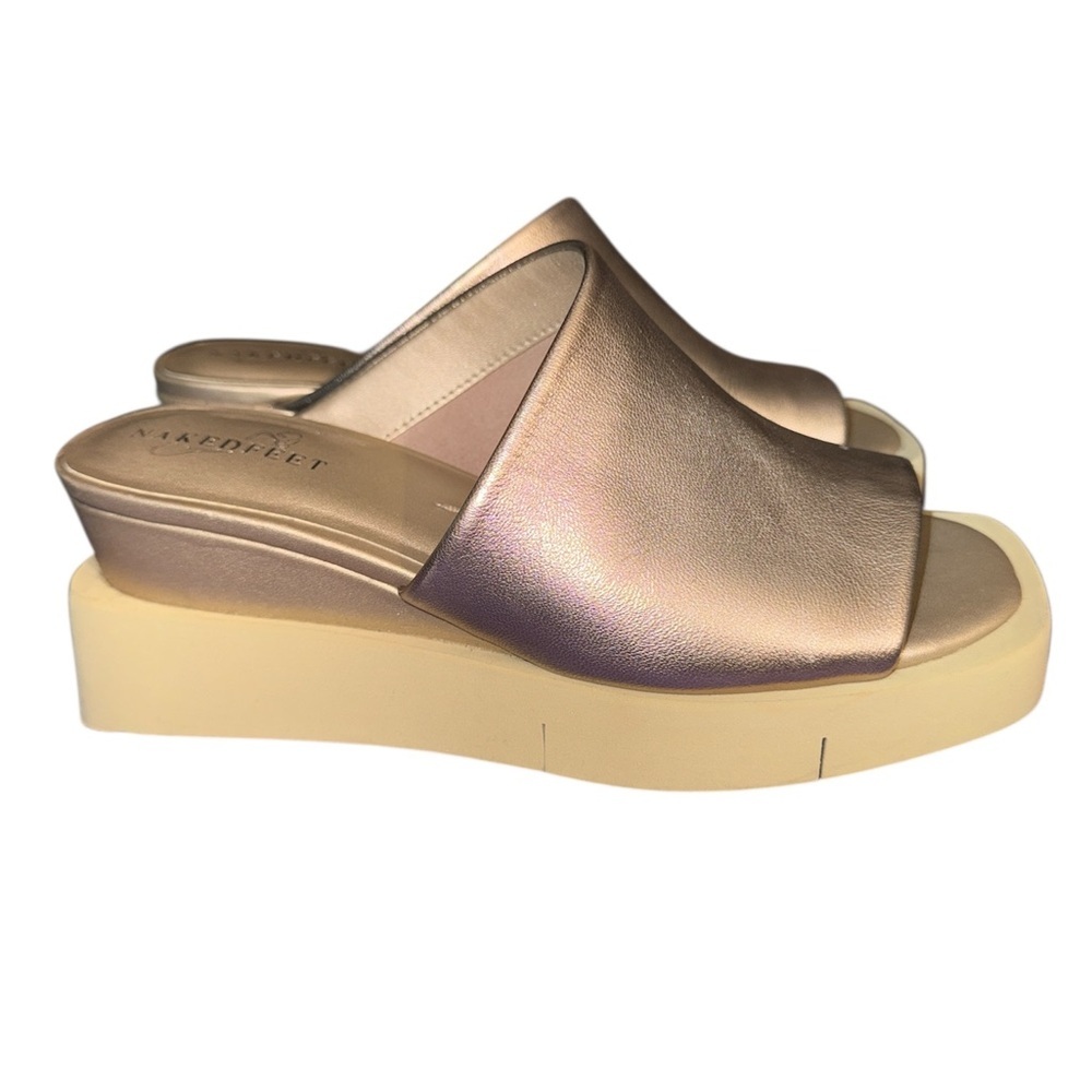 NAKED FEET - INFINITY in ROSE GOLD Wedge Sandals Size 6M